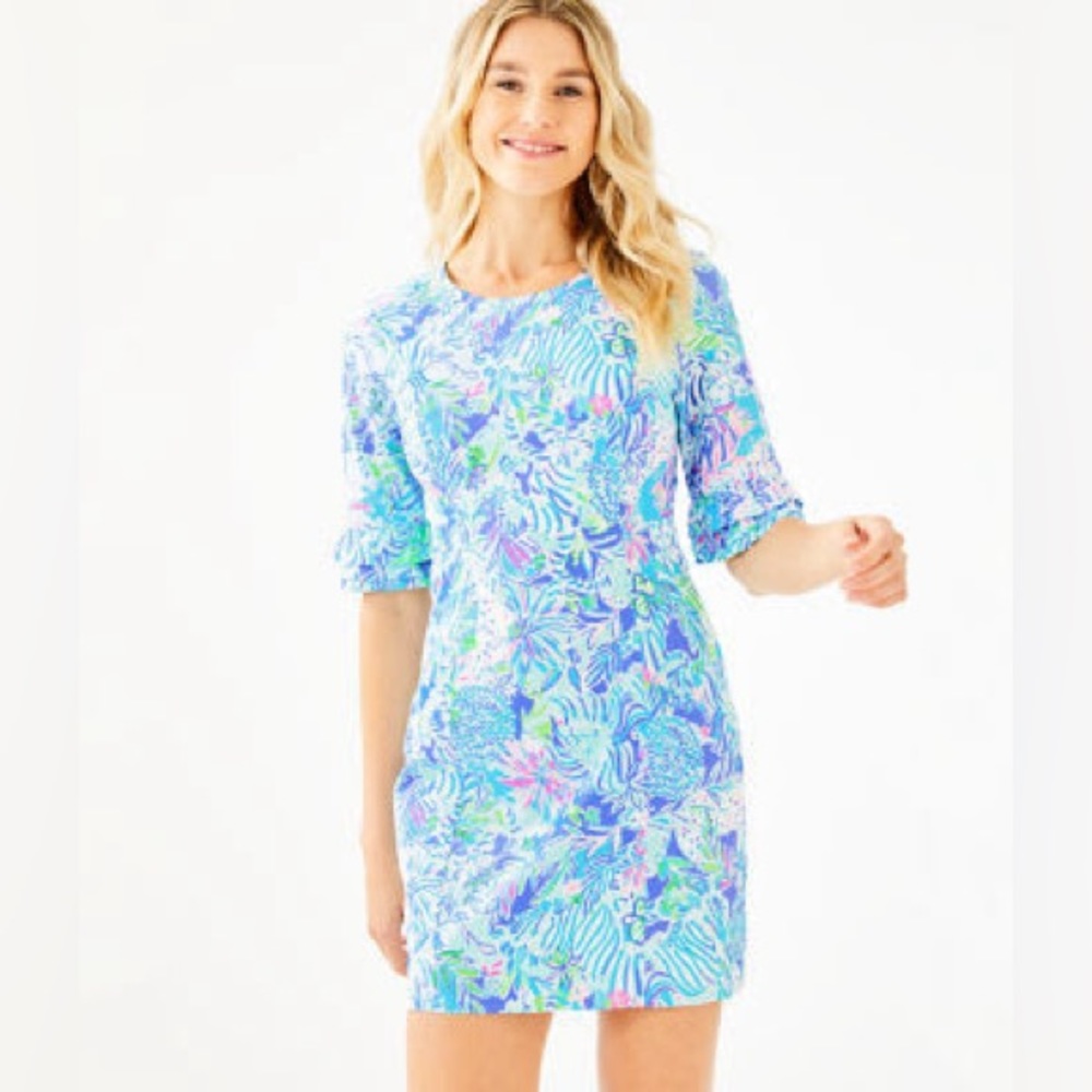Lily Pulitzer Fiesta Summer Dress 10 Coastal Blue Lion Around